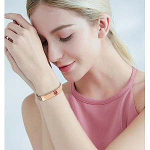 Wollet Fashion Design Health Magnetic Medical Free Diabetic Alert Elastic Bracelet
