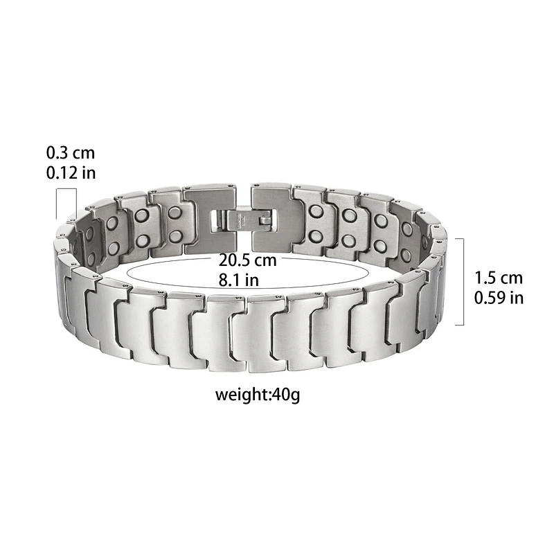 Wollet New Men Japan Therapeutic Titanium Health Japanese Blood Pressure Control Bio Magnetic Therapy Bracelet