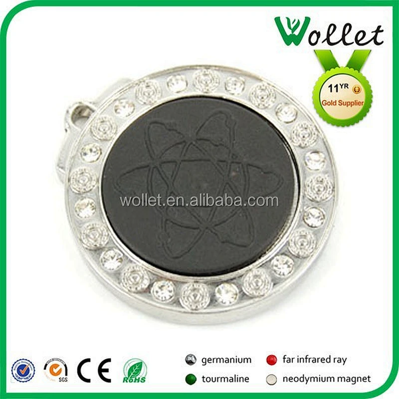 Healthy stunning black round quantum scalar energy pendant volcano