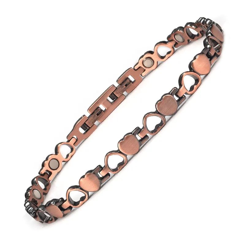 Wollet Fashion Health Copper Metal Bracelets Jewellery Copper Magnetic Anklet for Women