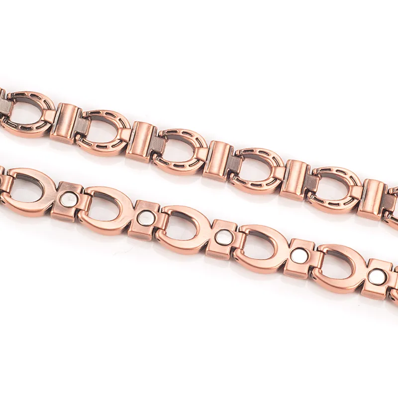 Wollet Horseshoe Jewelry  Magnetic Therapy Custom Stainless steel Titanium Lucky Bracelet