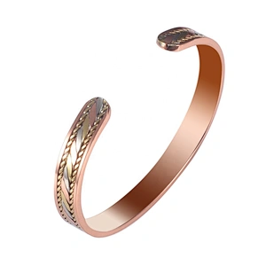Wollet Mens Pure Copper Bangle  Arthritis Pain Relief Therapy Healthy Copper Magnetic Bracelet