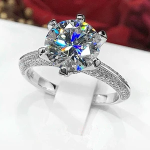 Wollet Adjustable 1ct Colored Solitaire 925 sterling silver Eternity Engagement Moissanite Ring