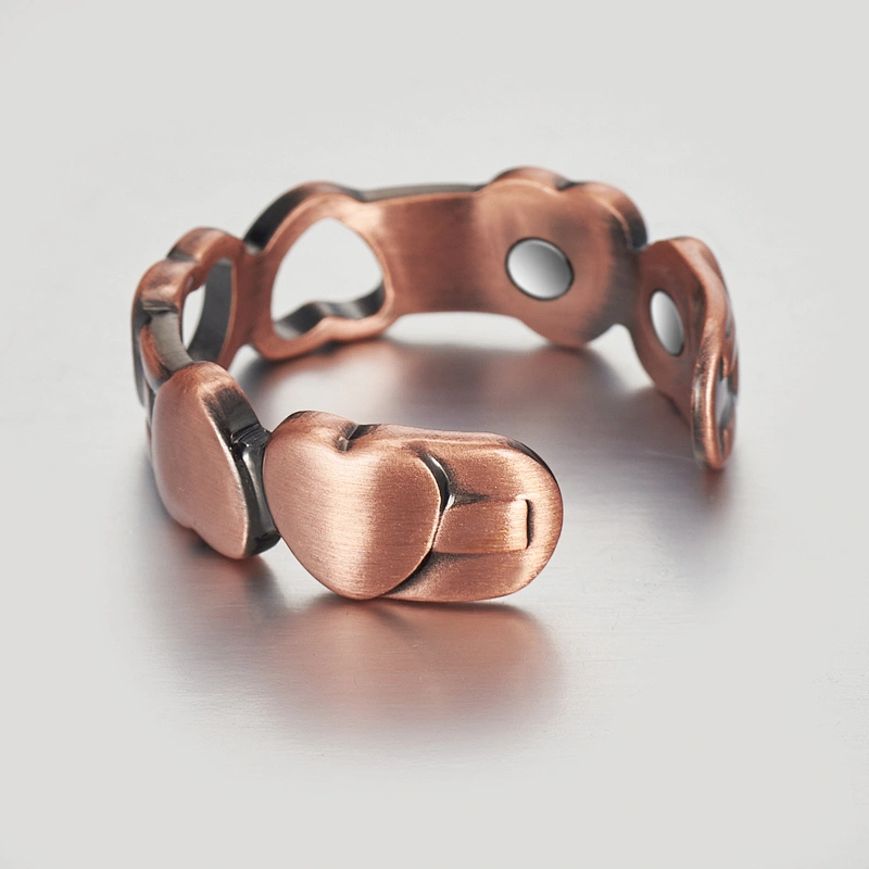 Wollet Original Pain Relief Pure Copper Antique Finger Rings Jewelry Bio Magnetic Therapy Copper Ring For Arthritis