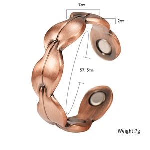 Wollet Classic 99.95% Pure Copper Bracelet Arthritis pain relief Threaded Braid Healthy Wrap Copper Magnetic bracelet