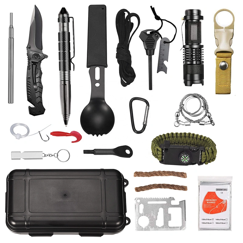 Wollet Survival Kit 12 in 1 Fishing Hunting Birthday Gifts Ideas Cool Gadget Stuffer Survival Gear Emergency Camping Gear