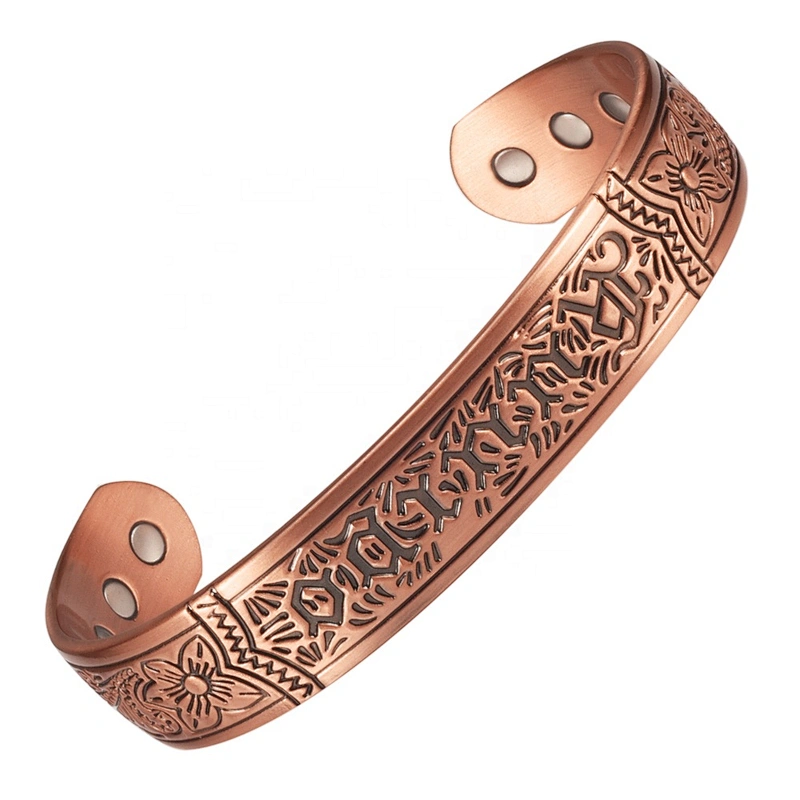 Wollet Mens Pure Copper Bangle  Arthritis Pain Relief Therapy Healthy Copper Magnetic Bracelet