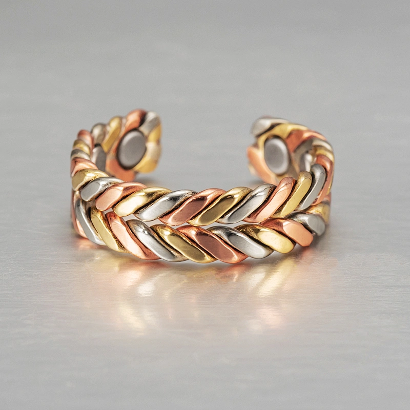 Wollet Malleable Woven Pure Copper Healing Cuff Pulseras De Mujer