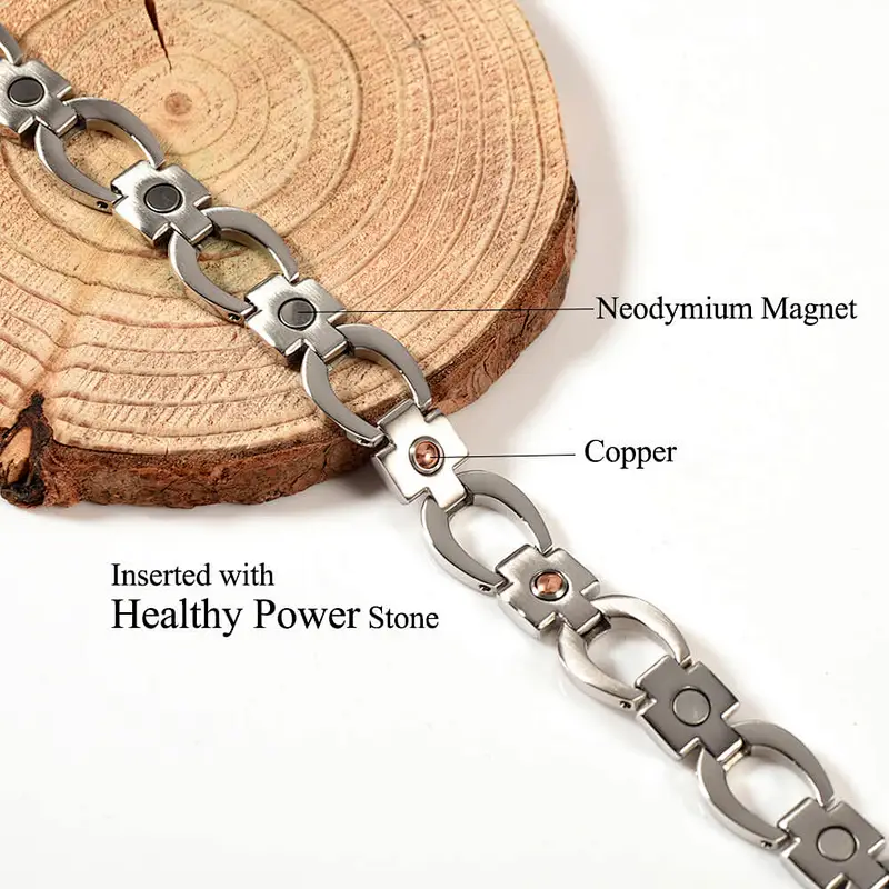 Wollet Horseshoe Jewelry  Magnetic Therapy Custom Stainless steel Titanium Lucky Bracelet