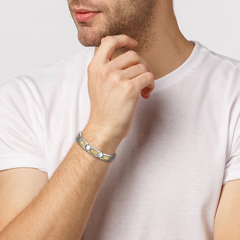 Wollet Unique Design Inoxydables Tarnish Free Magnetic Titanium Bracelet for Blood Pressure