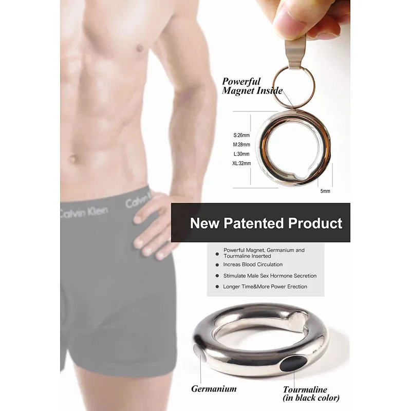 Wollet Super Strong Neodymium Magnetic Multi-Size Titanium Penis Ring Cock Ring