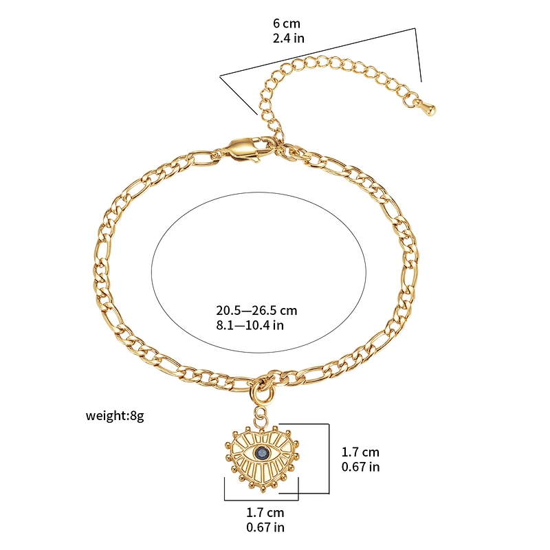 Wollet Stunning Aesthetic Unique Design Gold Plating Stainless Steel Anklet Bracelet