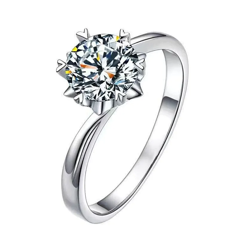Wollet Adjustable 1ct Colored Solitaire 925 sterling silver Eternity Engagement Moissanite Ring