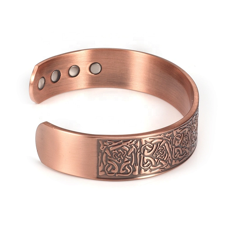 Wollet Mens Pure Copper Bangle  Arthritis Pain Relief Therapy Healthy Copper Magnetic Bracelet