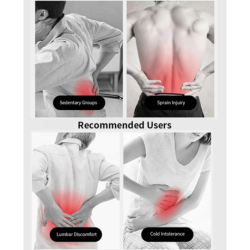 Wollet Cordless Infrared Heating Pad Lower Back Massager Lumbar Support Electric heating Massage Belt