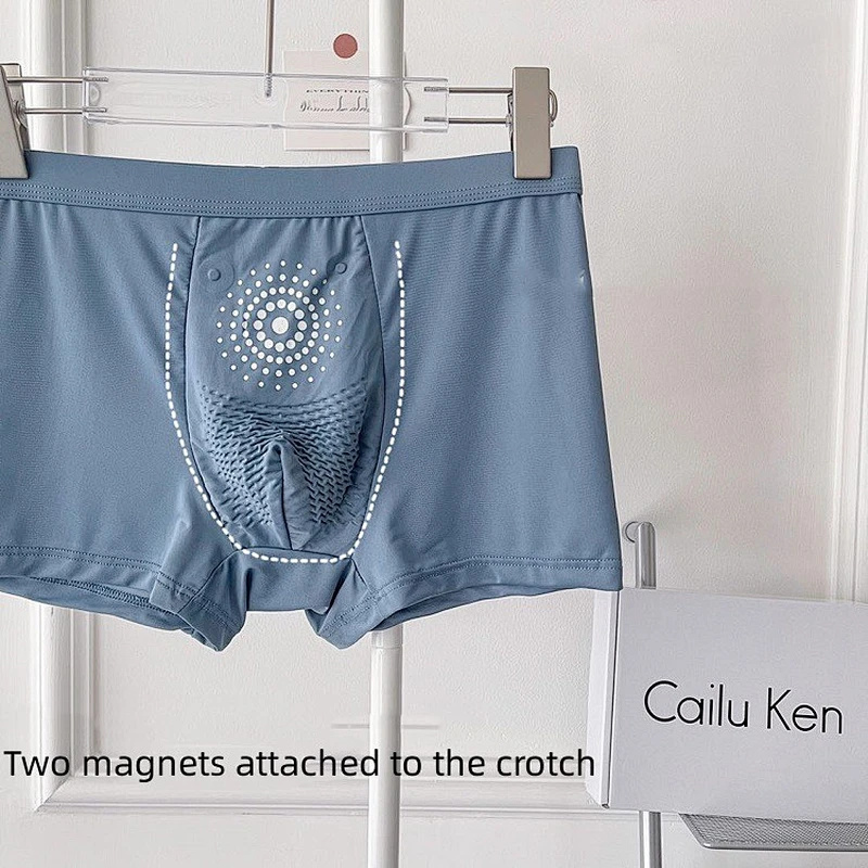 Wollet Latest One-piece Traceless Modal Ice Silk Men Health Magnetic Therapy Underwear