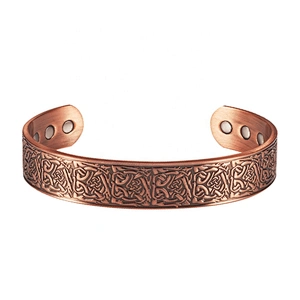 Wollet Mens Pure Copper Bangle  Arthritis Pain Relief Therapy Healthy Copper Magnetic Bracelet