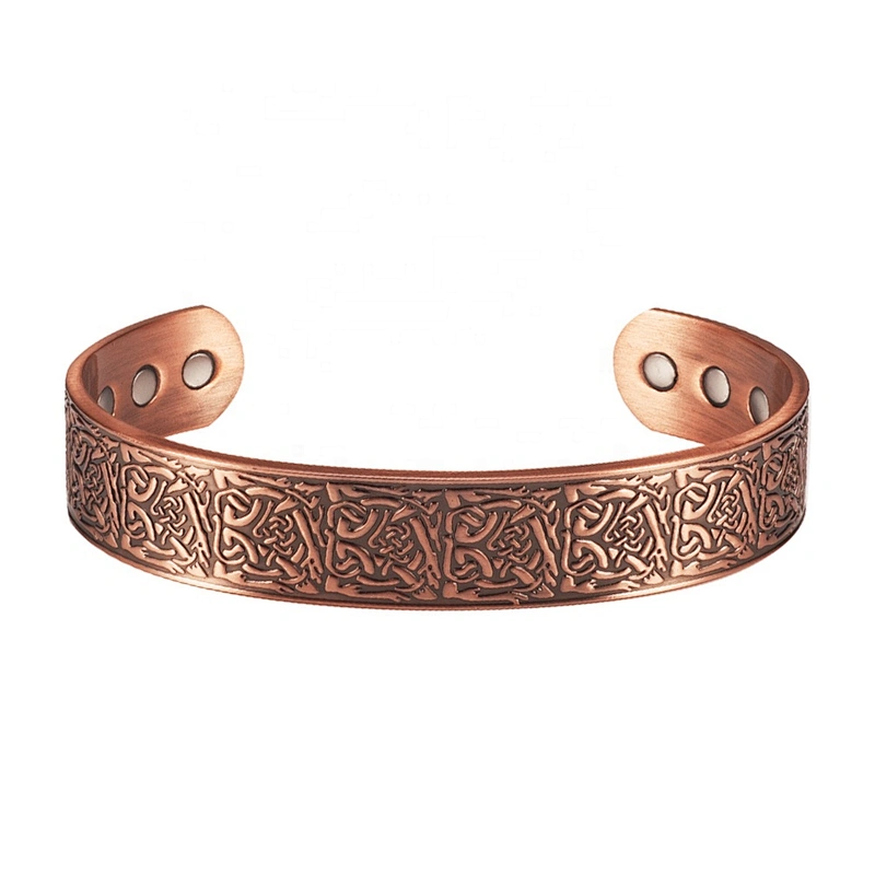 Wollet Mens Pure Copper Bangle  Arthritis Pain Relief Therapy Healthy Copper Magnetic Bracelet