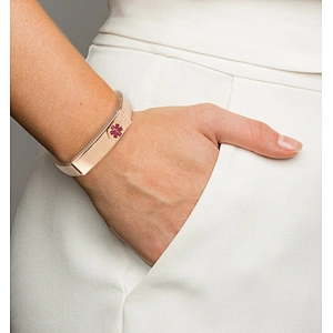 Wollet Fashion Design Health Magnetic Medical Free Diabetic Alert Elastic Bracelet