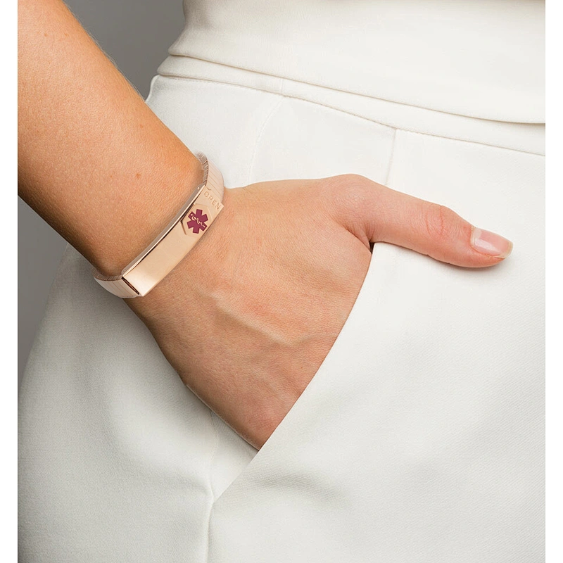 Wollet Fashion Design Health Magnetic Medical Free Diabetic Alert Elastic Bracelet