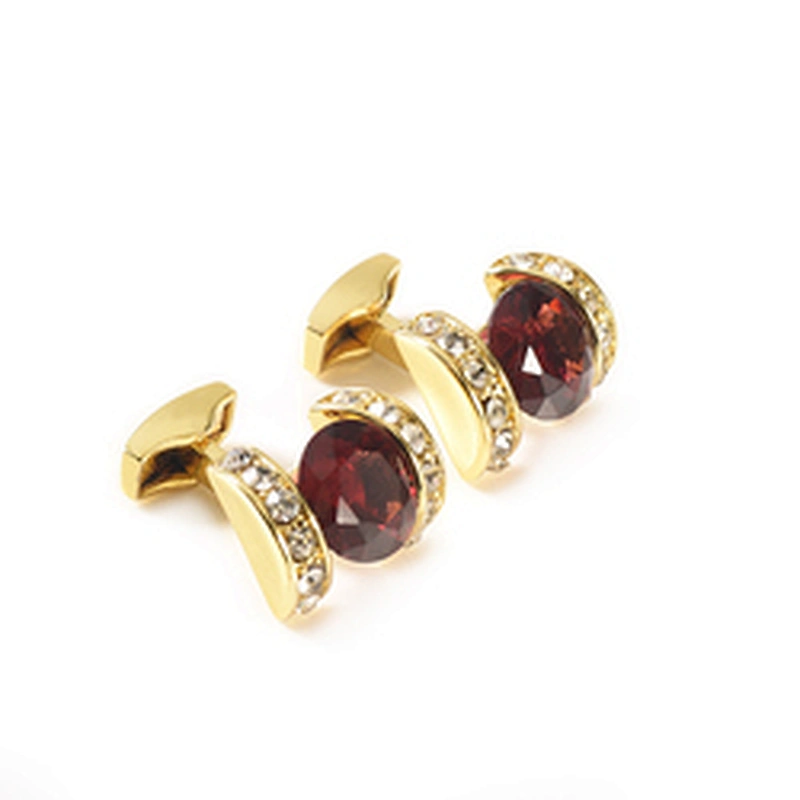 Wollet Fashion Zircon High Quality Multi-Color Plated 316L Stainless Steel Cufflink For Men Women