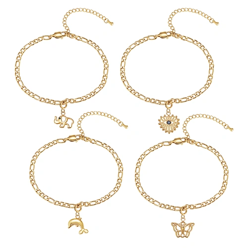 Wollet Stunning Aesthetic Unique Design Gold Plating Stainless Steel Anklet Bracelet