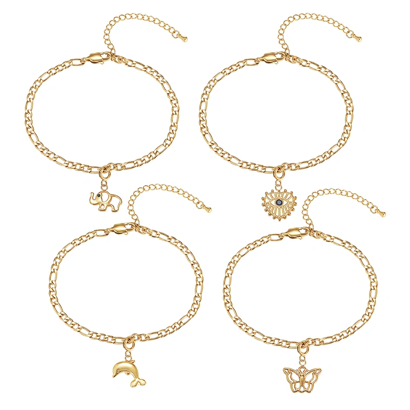 Wollet Stunning Aesthetic Unique Design Gold Plating Stainless Steel Anklet Bracelet