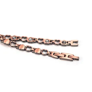 Wollet Fashion Health Copper Metal Bracelets Jewellery Copper Magnetic Anklet for Women