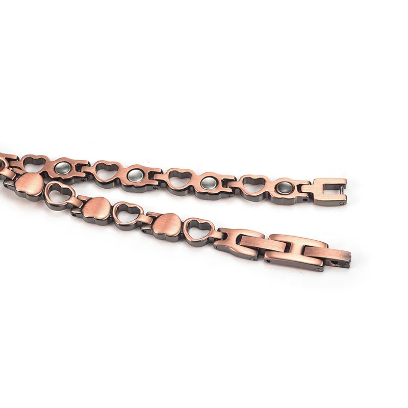 Wollet Fashion Health Copper Metal Bracelets Jewellery Copper Magnetic Anklet for Women
