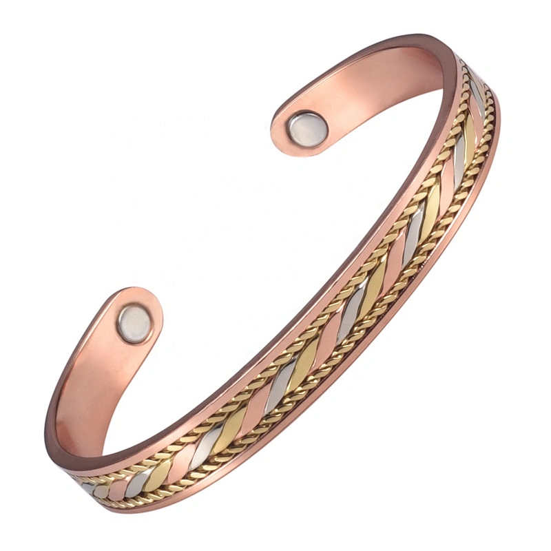 Wollet Mens Pure Copper Bangle  Arthritis Pain Relief Therapy Healthy Copper Magnetic Bracelet