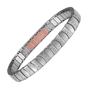 Wollet New Design Flexible Stainless Steel Magnetic Therapy Elastic Bracelet for Women and Girls