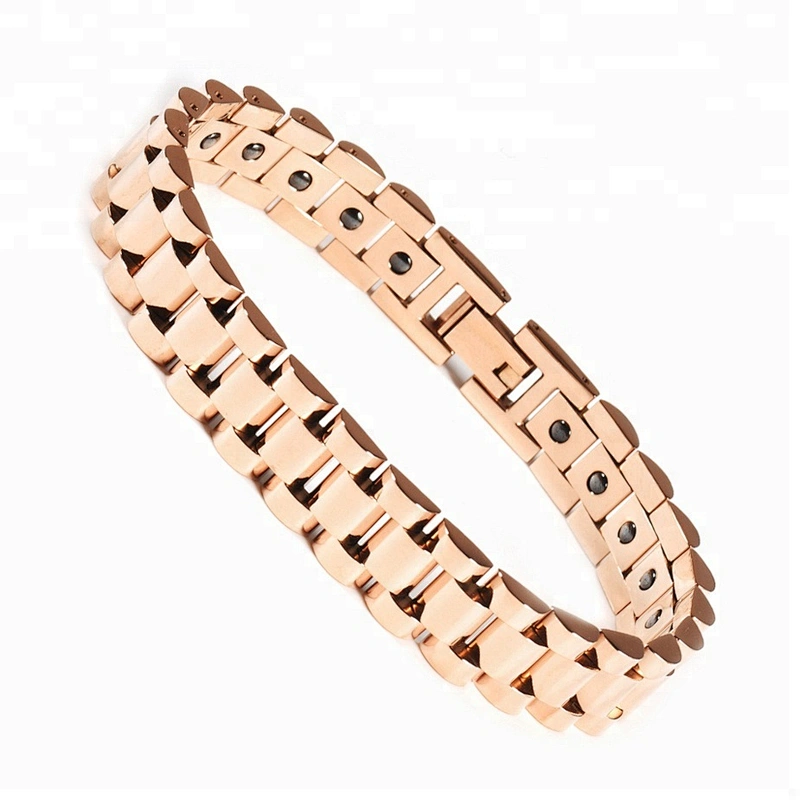 Wollet Fashion Japan Health Healing Energy Negative Ion Bio Magnetic Therapy Gold Plated Stainless Steel Bracelet