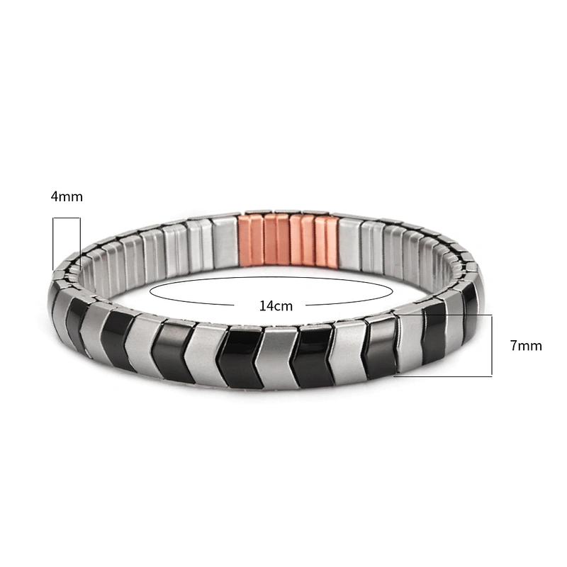 Wollet New Design Flexible Stainless Steel Magnetic Therapy Elastic Bracelet for Women and Girls