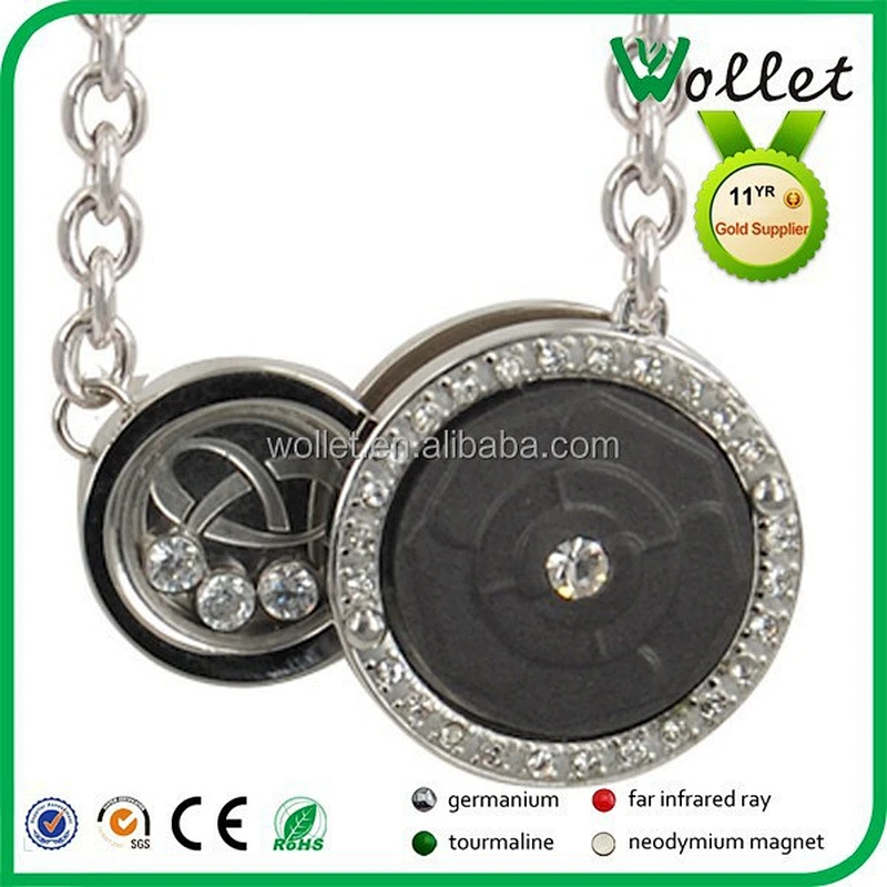 Healthy stunning black round quantum scalar energy pendant volcano