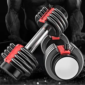 Wollet Quick Automatic Adjustment Dumbbells Home Fitness Exercise Arm Muscle Fitness Equipment Adjustable Barbell