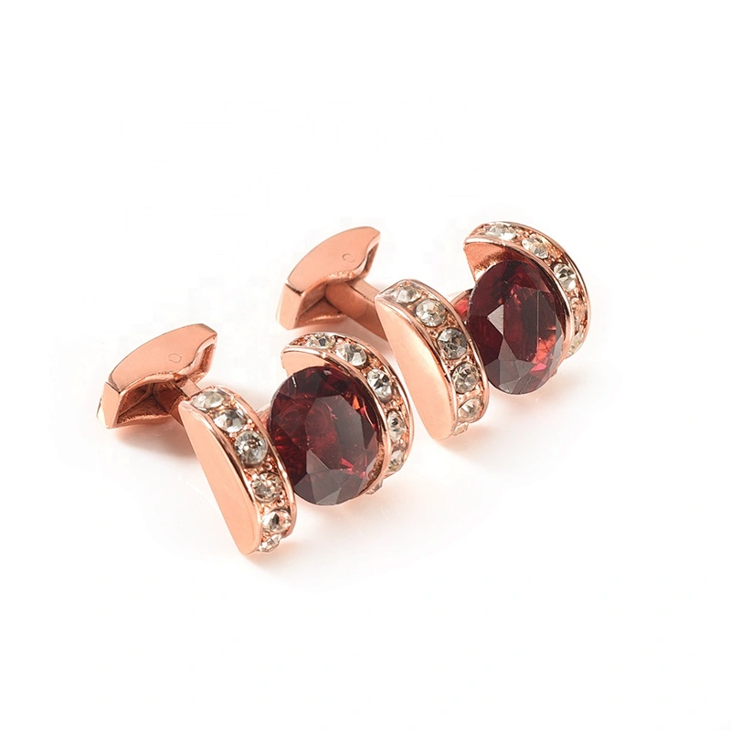 Wollet Fashion Zircon High Quality Multi-Color Plated 316L Stainless Steel Cufflink For Men Women