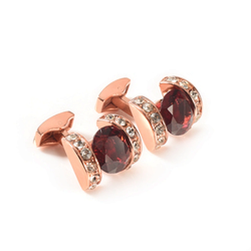 Wollet Fashion Zircon High Quality Multi-Color Plated 316L Stainless Steel Cufflink For Men Women