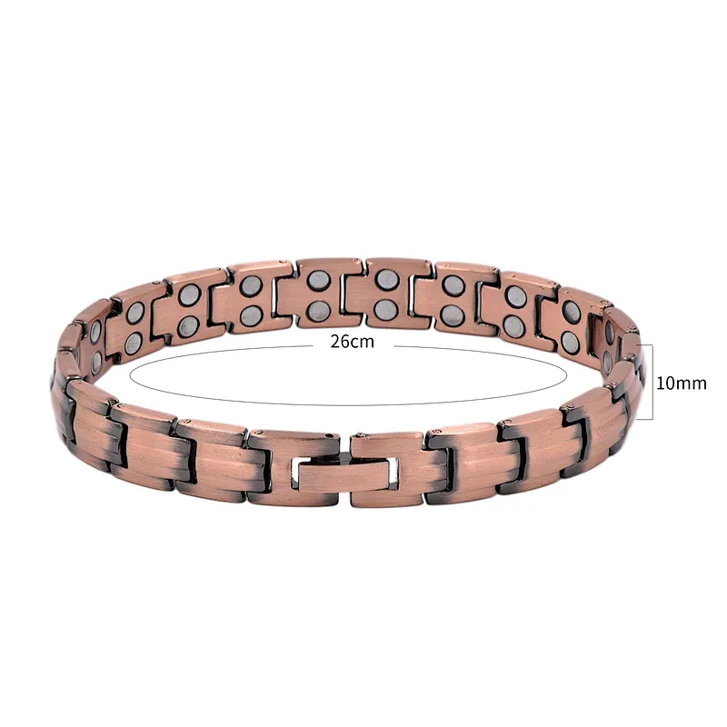 Wollet Fashion Health Copper Metal Bracelets Jewellery Copper Magnetic Men Anklet