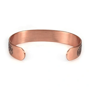 Wollet Mens Pure Copper Bangle  Arthritis Pain Relief Therapy Healthy Copper Magnetic Bracelet