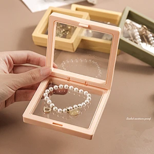 Wollet Colorful 3D Custom Packaging Free Stand Up PE Film Floating Jewelry Display Box
