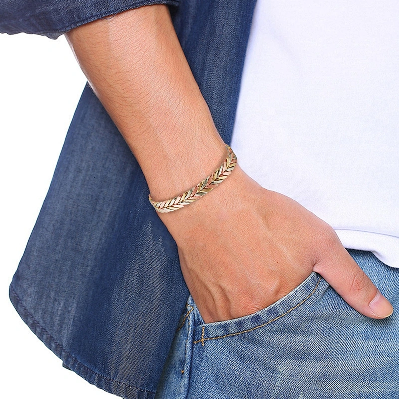 Wollet Balance Energy Mens Pure Copper Healing Bangle Arthritis Pain Relief Therapy Healthy Copper Bio Magnetic Bracelet