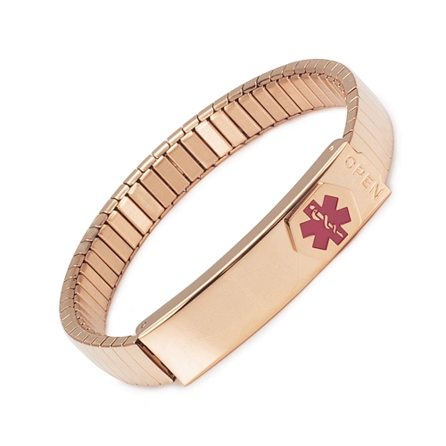Wollet Fashion Design Health Magnetic Medical Free Diabetic Alert Elastic Bracelet