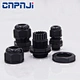 Black PG16 Waterproof cable Connector wire Joints  IP68 Safety Nylon Cable Gland with lock nut for network