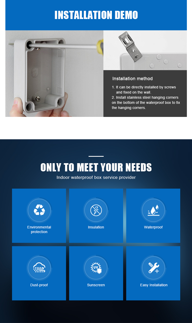 CE Outdoor ,IP65 Waterproof Electric ABS PVC Plastic,junction box for cctv cameras