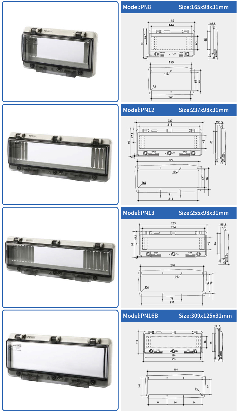 ABS Outdoor ABS Plastic transparent cover panel box electric control box