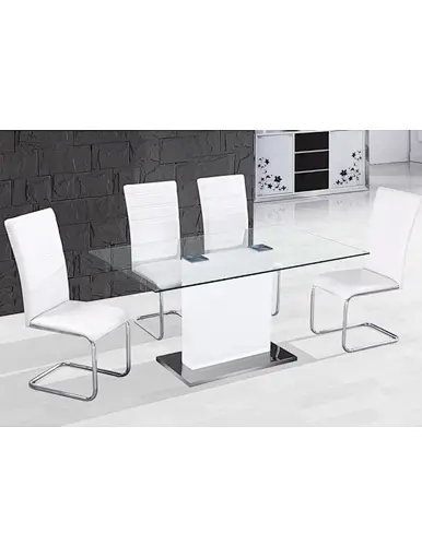 glass dining table pedestal