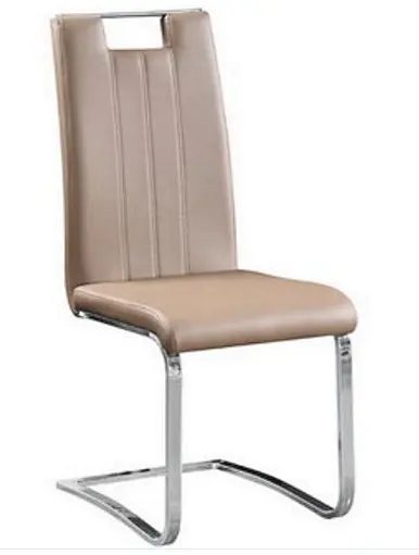 white faux leather chair