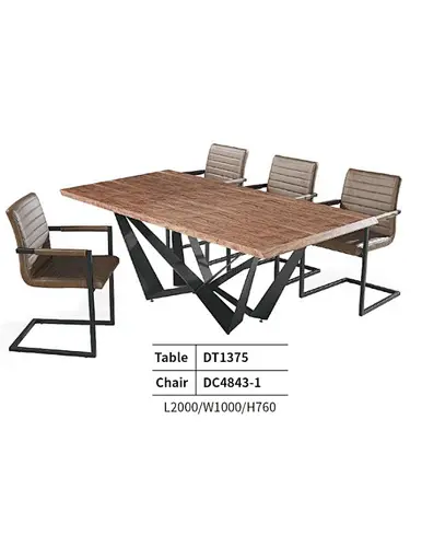 rectangular table with metal legs