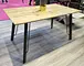 rectangular table with metal legs