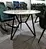 glass table with acrylic legs